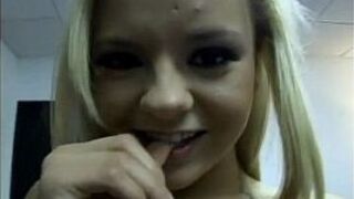 Blonde babe gets naughty at her audition - porn video