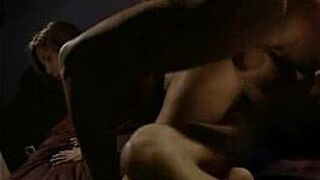 Gorgeous brunette in sexy lingerie gets double fucked - porn video