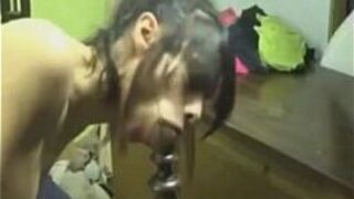 DRILL Dildo in anus and put baseball bat in pussy - porn video