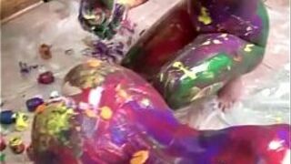 Amateur body painting girls - porn video