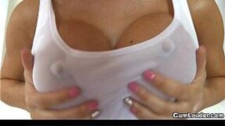 Busty Jasmine Jae drills a huge Cock in her wet Pussy - porn video