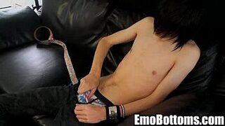 A sexy punk brunette twink is masturbating - porn video